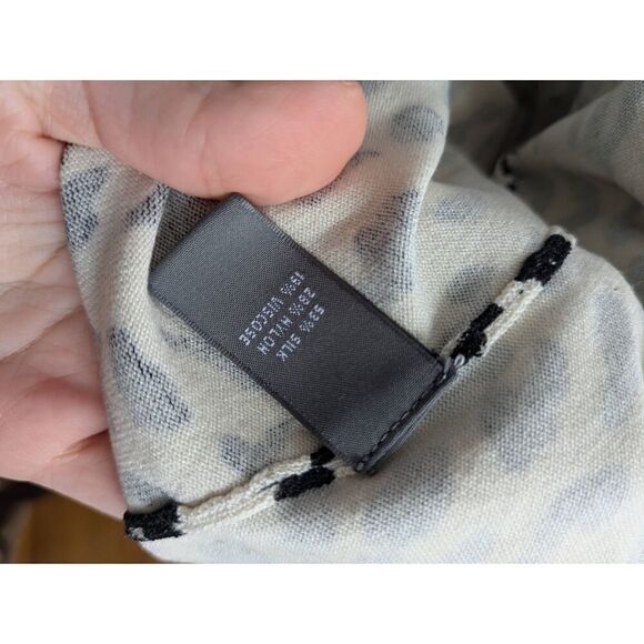 Josephine Chaus Petites Leopard Print Silk Cardigan Sweater - Picture 3 of 3